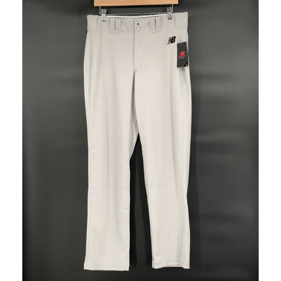 New Balance Men's Solid Full Length Baseball Pants L Gray Fast Dry Moisture Wick - Picture 1 of 10